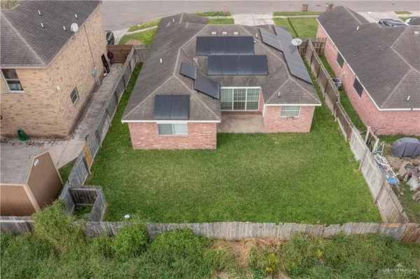 an aerial view of a house