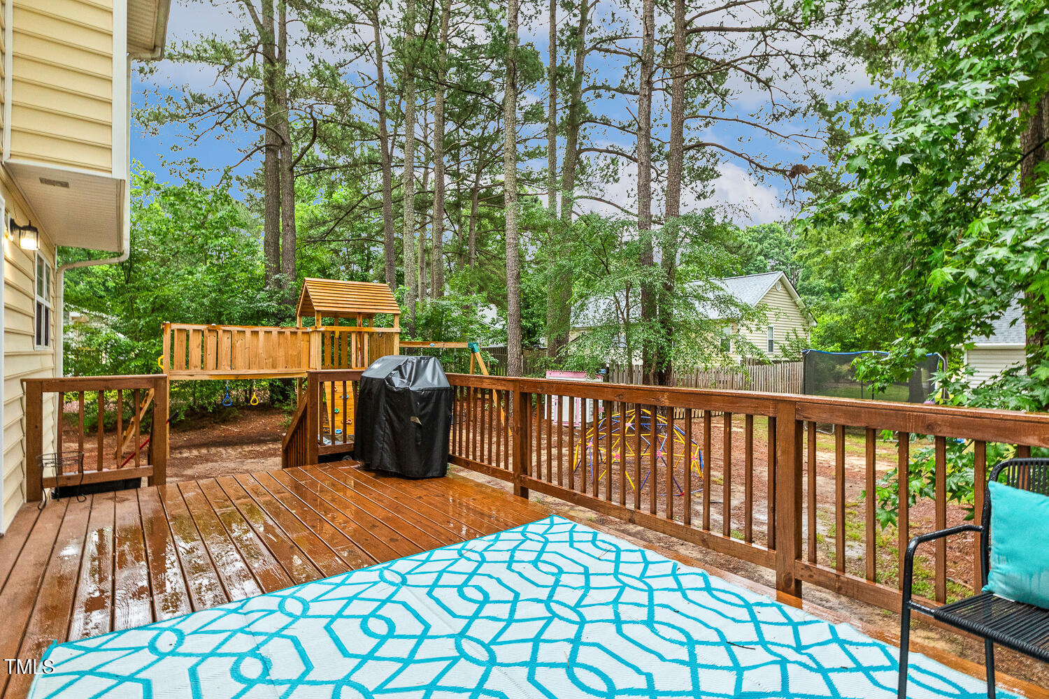 1984 Sadler Avenue Creedmoor, NC 27522 - Photo 34 of 44 a view of a chairs and table on the deck