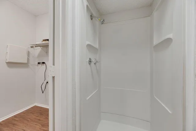 a bathroom with a shower