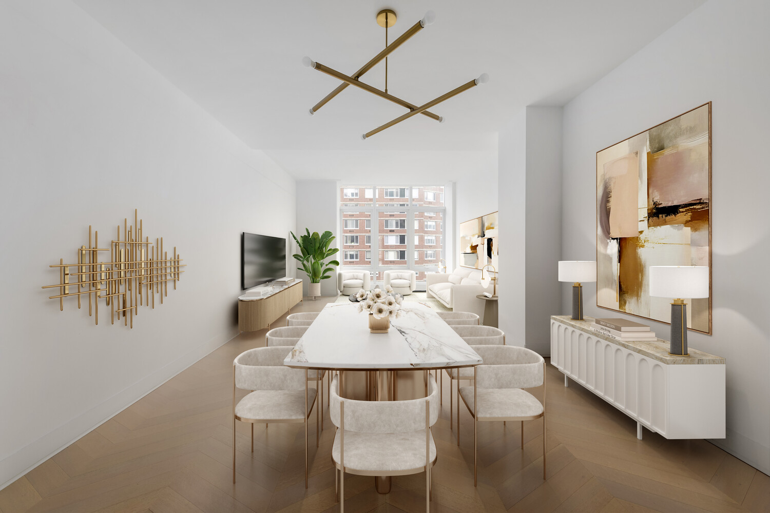 200 Amsterdam Avenue, Unit 11C Manhattan, NY 10023 - Photo 1 of 7 a view of a dining room with furniture and wooden floor