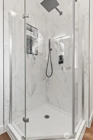 a bathroom with a shower