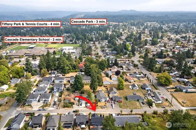 a view of city and mountain