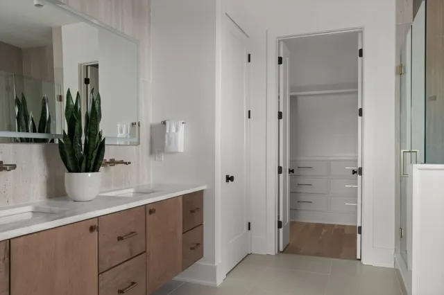 a view of balcony with wooden floor and fence