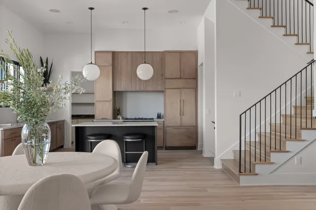 a kitchen with a stove and a sink