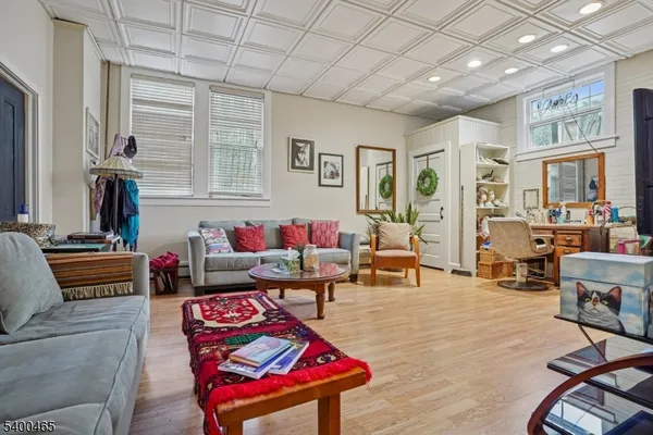 a living room with furniture and a couch