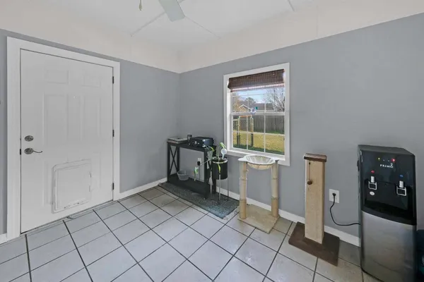 a view of a livingroom with wooden floor