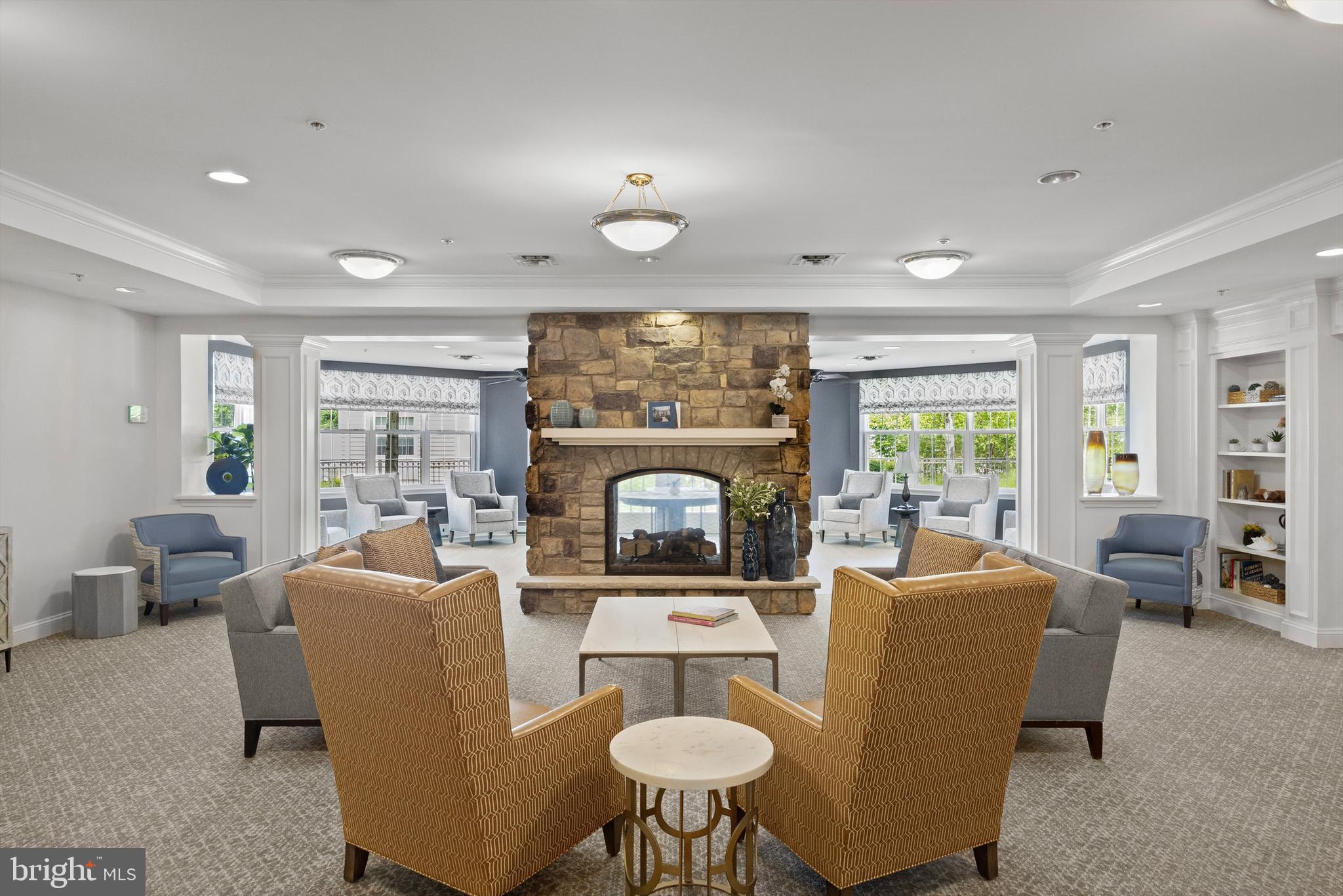 170 East Greentree Road, Unit 2232 Marlton, NJ 08053 - Photo 28 of 41 a living room with fireplace furniture and a large window