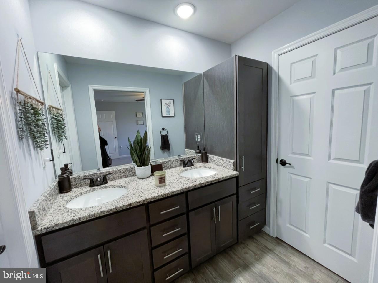 29389 Eagle Point Drive Seaford, DE 19973 - Photo 22 of 42 a bathroom with a granite countertop sink and a mirror