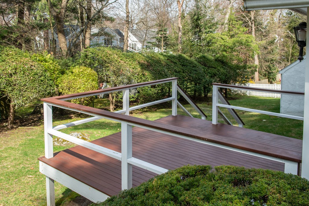 42 Earle Road Wellesley, MA 02481 - Photo 17 of 18 a view of deck with mountain view and wooden fence