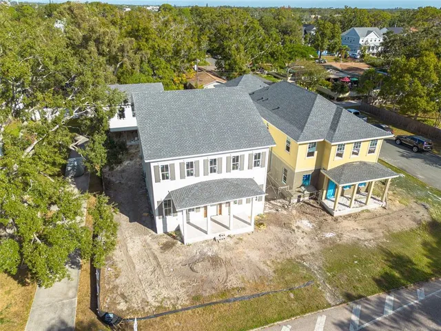 an aerial view of a house