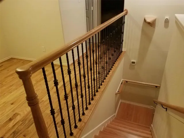 a view of hallway with stairs