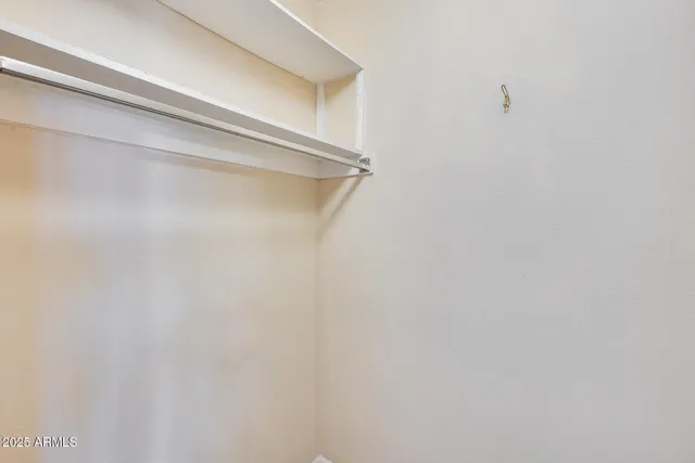 a close up view of closet