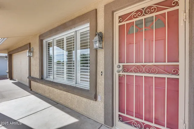 a view of front door with chair
