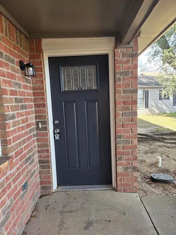 a view of front door of house