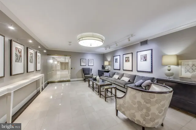 a large living room with a large window