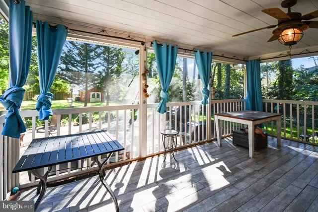 a view of a patio with a table chairs and a patio