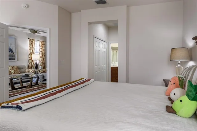 a view of a balcony with furniture