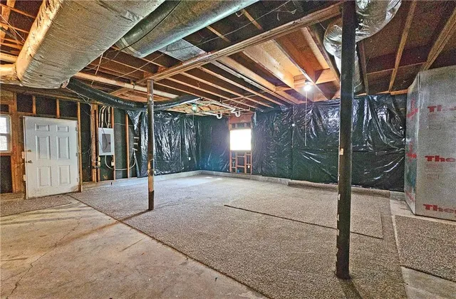 a view of backyard with a deck