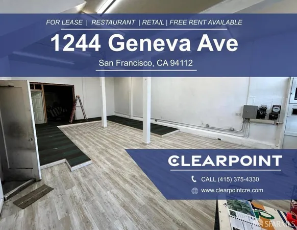 $2,500 | 1244 Geneva Avenue, San Francisco, CA 94112