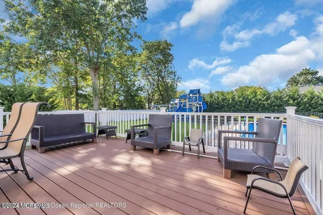 a view of a chairs in a deck