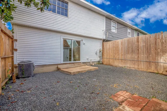 a view of backyard of house