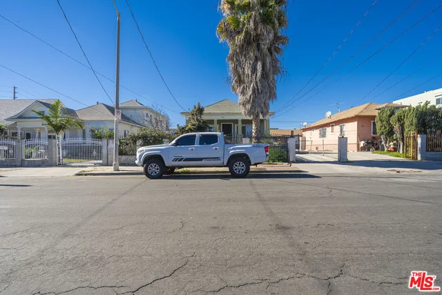 a car parked in front of a house