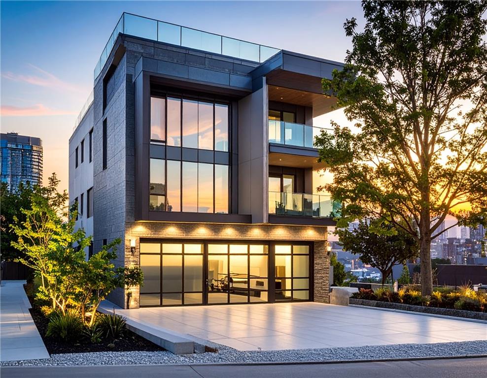 a view of building with cars parked