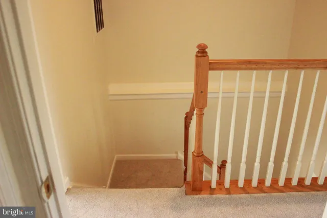 a view of a bathroom with staircase
