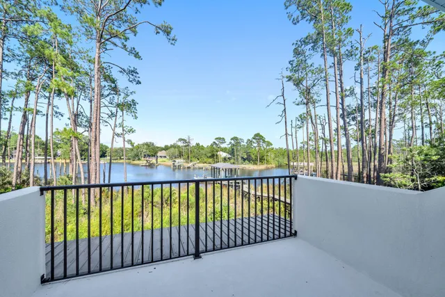 a view of a patio filled with furniture