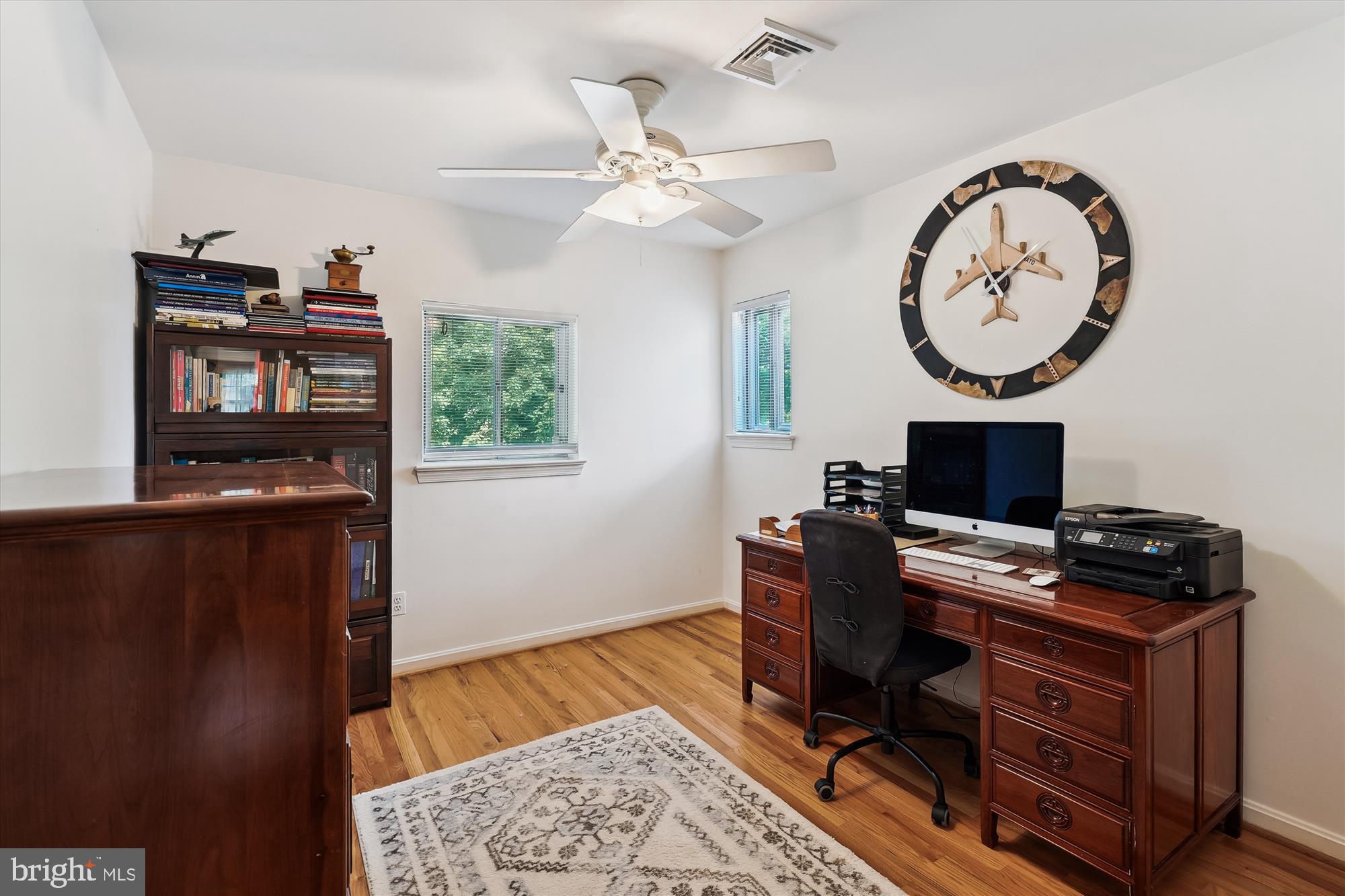 8510 Oakford Drive Springfield, VA 22152 - Photo 28 of 36 a view of workspace with wooden floor entryway and wooden floor