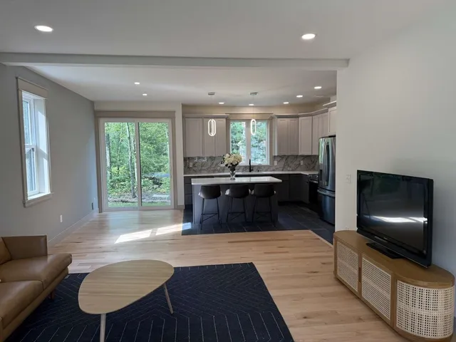 a kitchen with lots of counter top space
