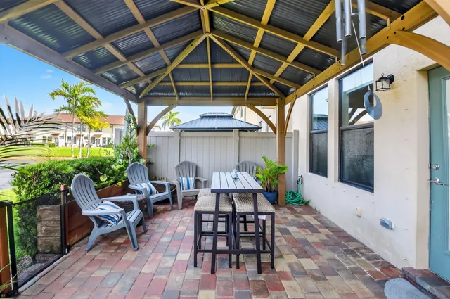 a outdoor living space with furniture