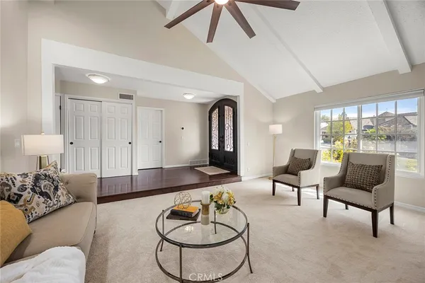 a living room with furniture