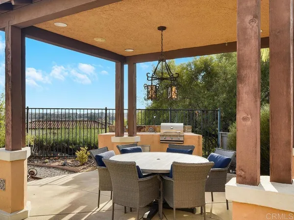 a outdoor view with a sitting space