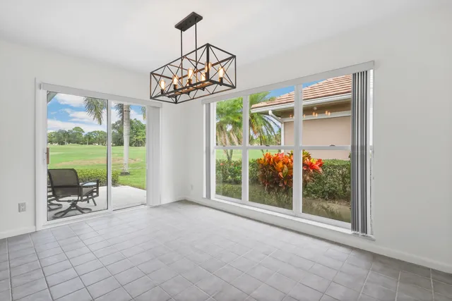 a view of a livingroom with a chandelier