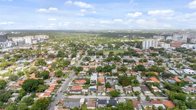 an aerial view of a city