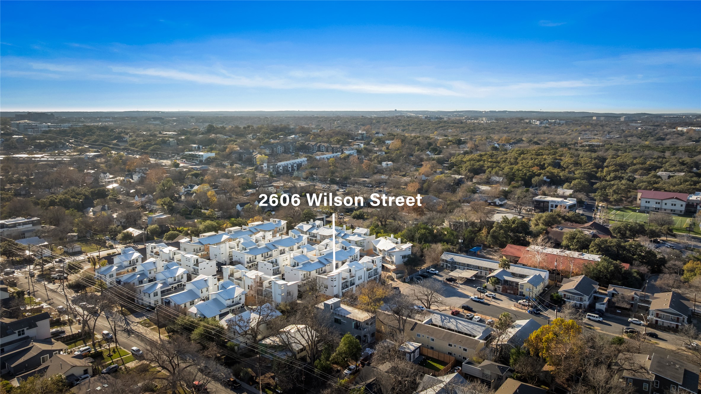 2606 Wilson Street, Unit 901 Austin, TX 78704 - Photo 34 of 37 an aerial view of multiple house