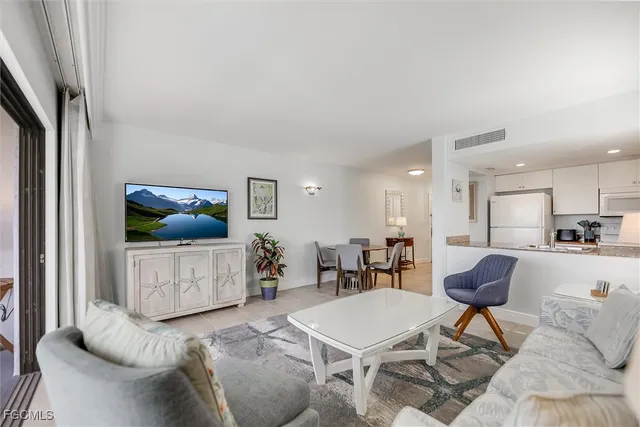 a view of a balcony with furniture