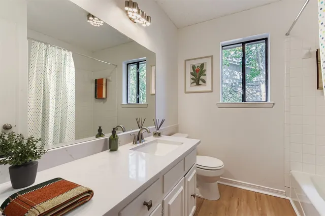 a bathroom with a toilet a sink and a mirror