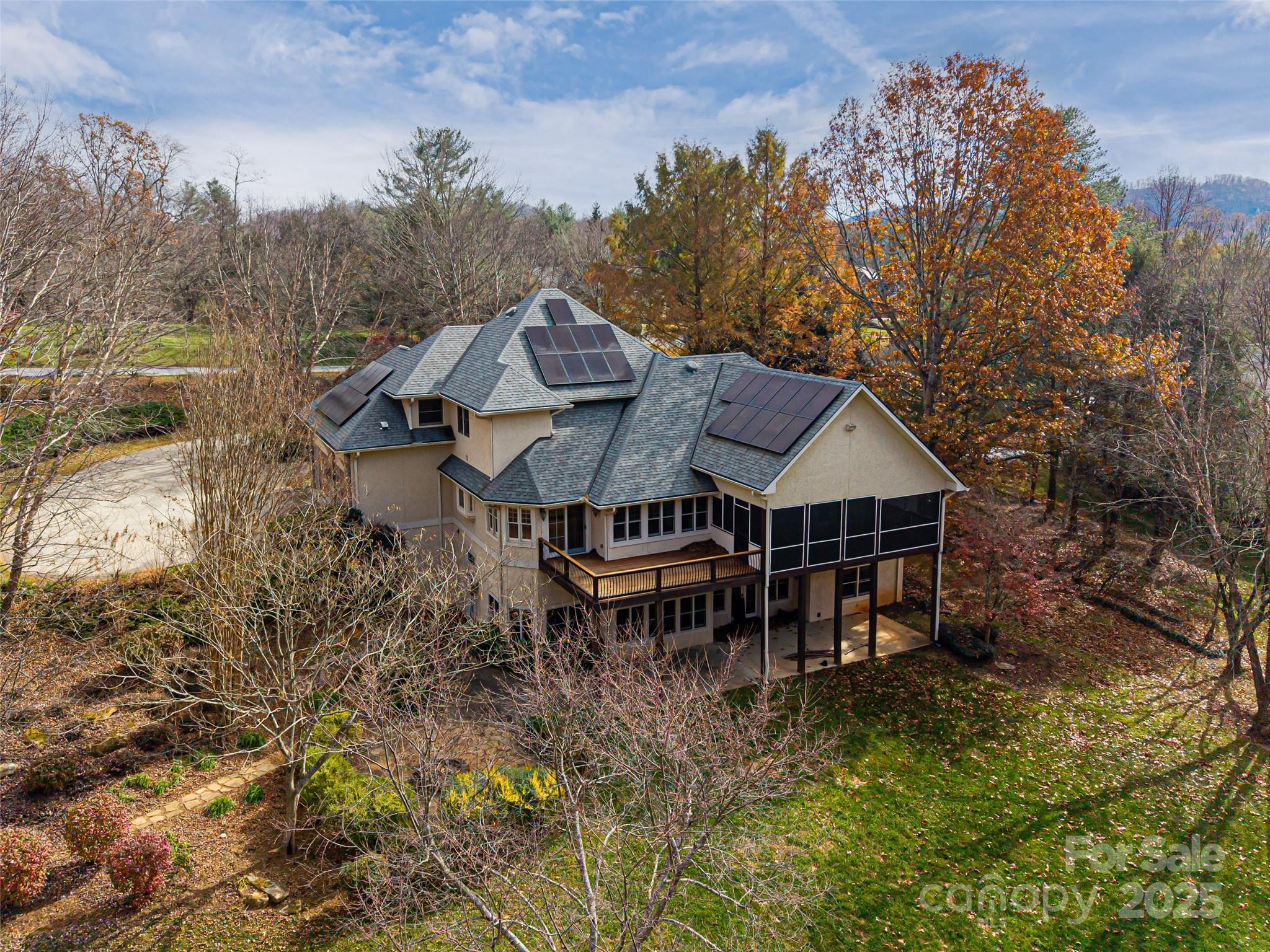 10 Walnut Lane Fletcher, NC 28732 - Photo 47 of 48 a aerial view of a house with a big yard and large trees