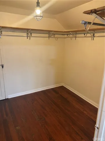 a view of a room with racks on the wall