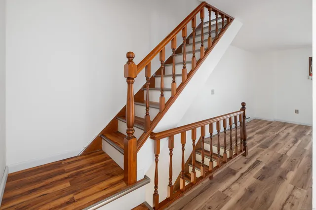 a view of backyard with deck