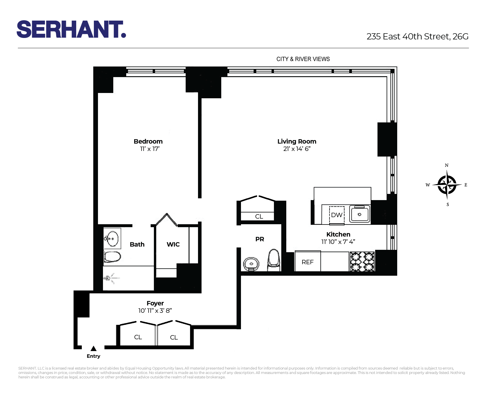 235 East 40th Street, Unit 26G Manhattan, NY 10016 - Photo 7 of 7 a picture of a bench in front of door