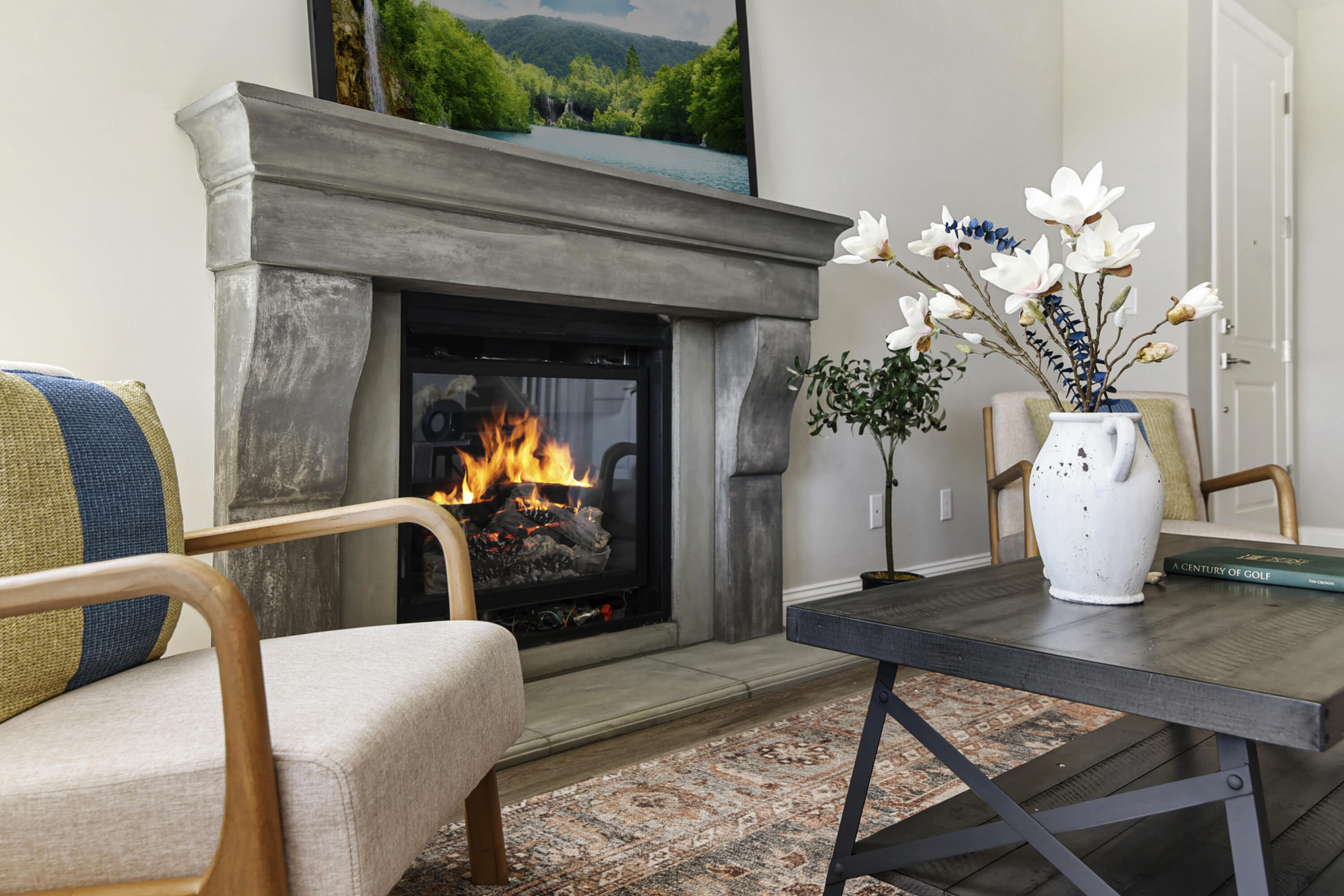 280 Oak Hill Drive Lompoc, CA 93436 - Photo 11 of 31 a living room with furniture potted plant and a fireplace