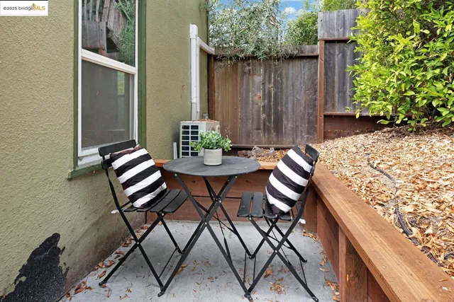 a view of an outdoor seating area
