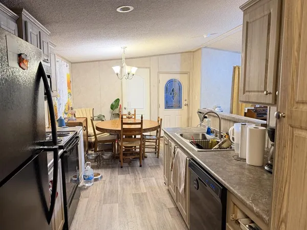 a kitchen with lots of counter top space