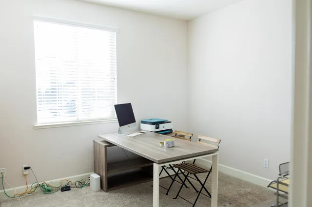 a view of a workspace with a window