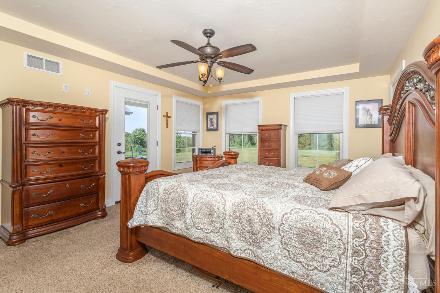 9454 North Dearborn Road Guilford, IN 47022 - Photo 19 of 42 beautifully sized primary bedroom with door out to the deck