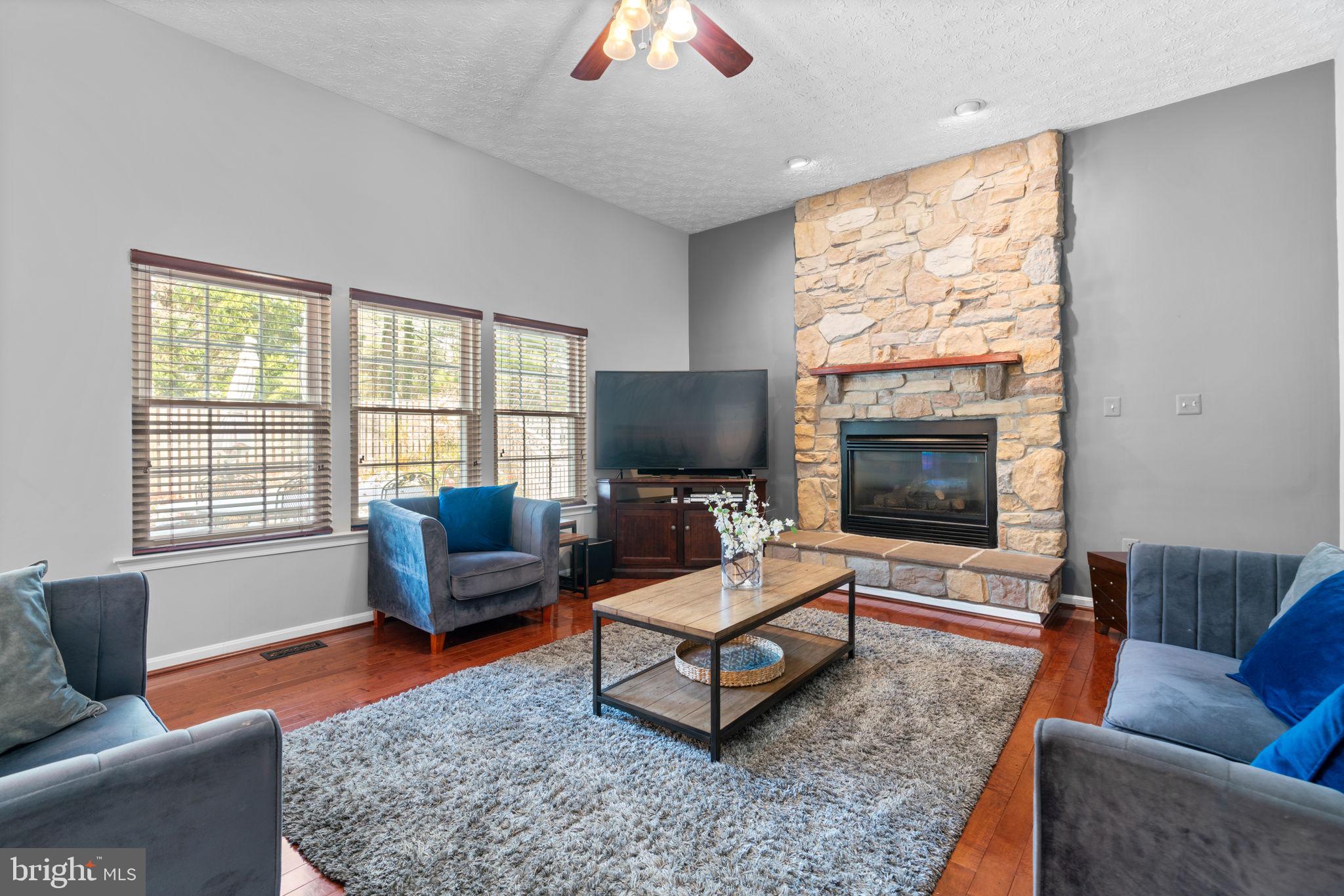 22 Dovefield Road Perry Hall, MD 21128 - Photo 13 of 46 a living room with furniture a flat screen tv and a fireplace