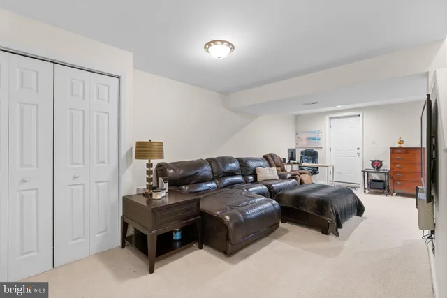 a living room with furniture